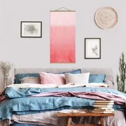 Stoffbild - Spiel Der Farben Verblassende Koralle In Rosa -Dekostuck Store wallart stoffbild spiel der farben verblassende koralle in rosa 2