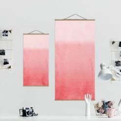 Stoffbild - Spiel Der Farben Verblassende Koralle In Rosa -Dekostuck Store wallart stoffbild spiel der farben verblassende koralle in rosa 5