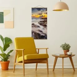 Stoffbild - Strand Sonnenaufgang In Thailand In Blau -Dekostuck Store wallart stoffbild strand sonnenaufgang in thailand in blau 2