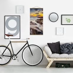 Stoffbild - Strand Sonnenaufgang In Thailand In Blau -Dekostuck Store wallart stoffbild strand sonnenaufgang in thailand in blau 3