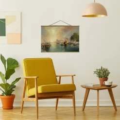 Stoffbild - Thomas Moran - Arabian Nights Fantasy In Petrol -Dekostuck Store wallart stoffbild thomas moran arabian nights fantasy in petrol 2