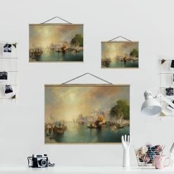 Stoffbild - Thomas Moran - Arabian Nights Fantasy In Petrol -Dekostuck Store wallart stoffbild thomas moran arabian nights fantasy in petrol 6